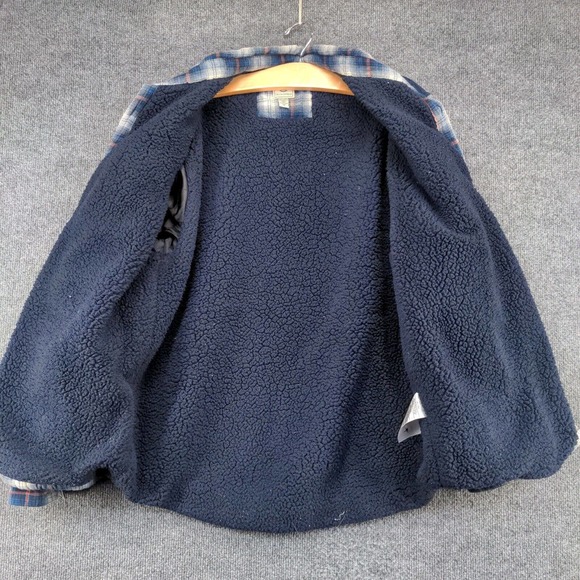 Field & Stream Men's Fleece Lined Flannel Shirt Jacket Shacket Blue M Plaid - Picture 6 of 15